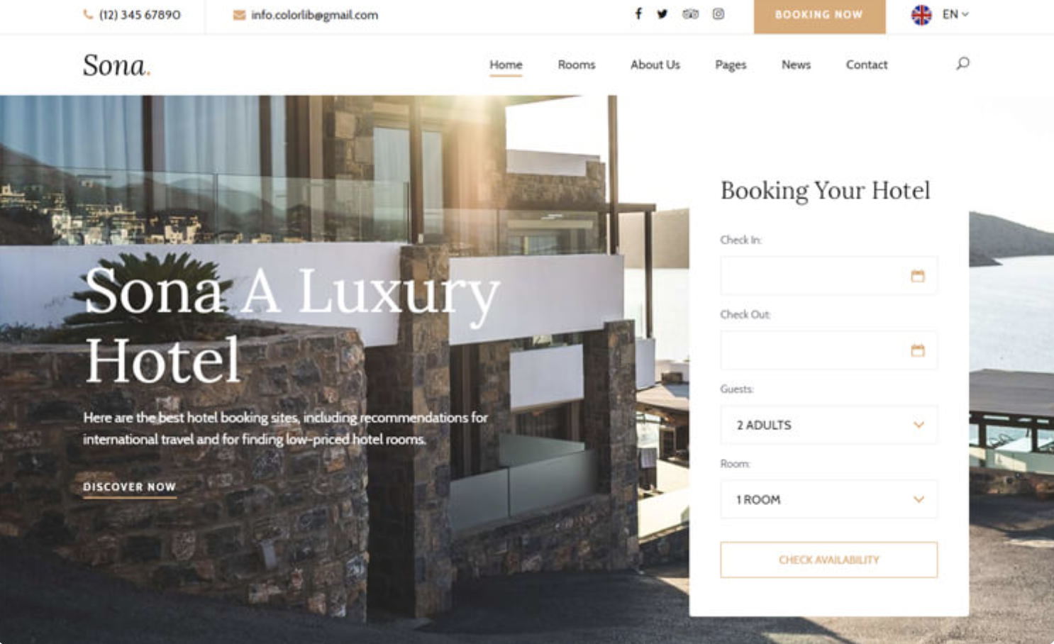 Sitio web para hoteles