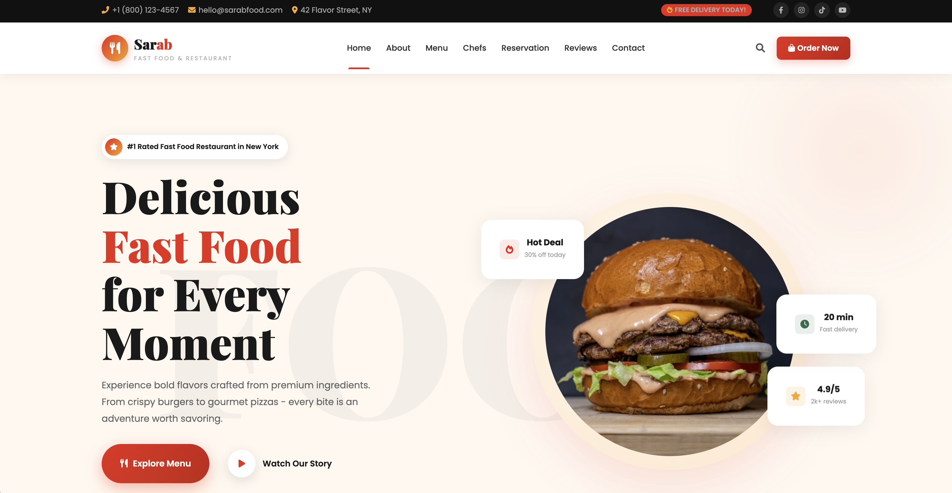 Sitio web para restaurantes